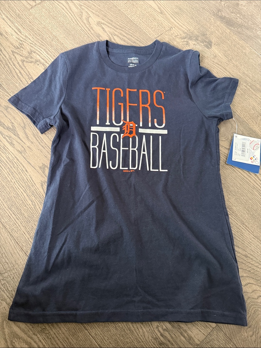 Navy Youth Detroit Tigers Baseball Tee